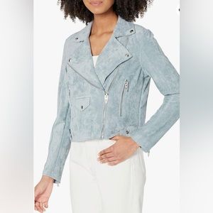 NWT BlankNyc Faux Suede Moto Jacket Size XS in Ocean Wave Color